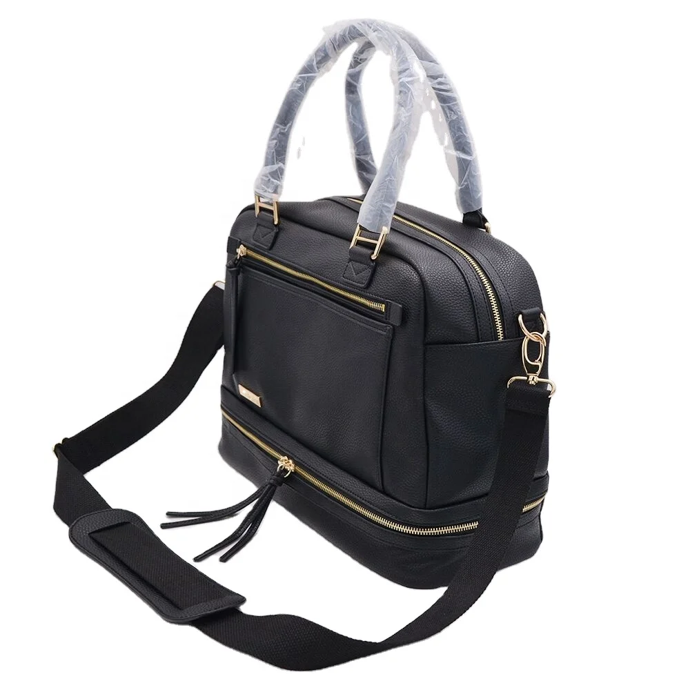 Hand-made Multi Function Large Capacity Nappy  Mommy Tote Leather Diaper  Bag Nappy Bag Baby Designer Diaper Bag Tote