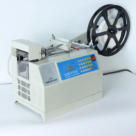 Hot and cold Cut Satin Ribbon Mask Rope Cutter Polyester Fiber Lanyard Cutting Machine