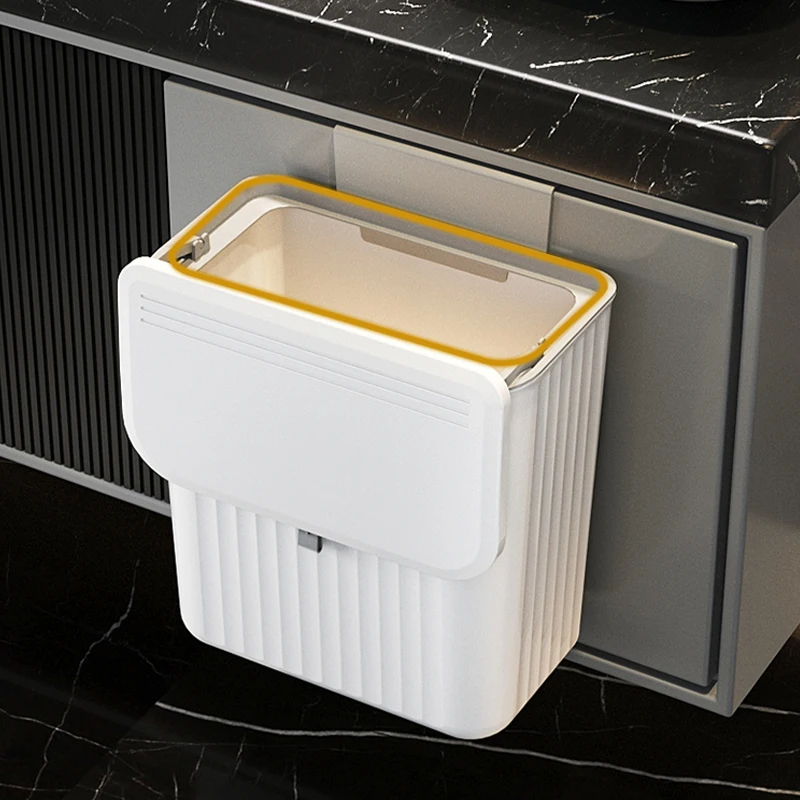 Wannuo Cheap and Fine Simple Human Trash Bin Large Capacity Plastic Wall-Mounted Trash Can With Sliding Lid