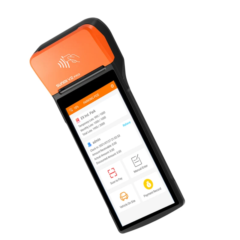 Portable Handheld Pos parking receipt printer, billing payment machine for parking management