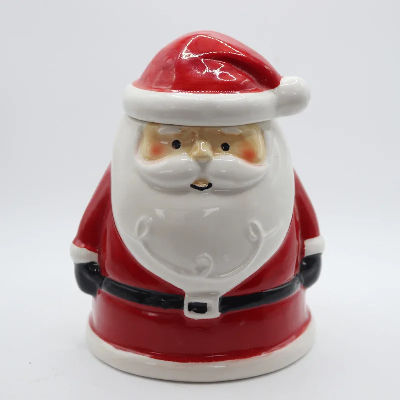 Christmas Table Decorations Ceramic Santa Claus Figure Cute and Small Santa Claus Sculpture Mr. Santa Table Ornament