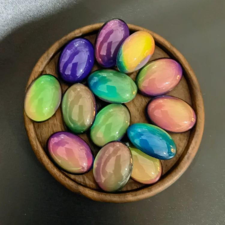 Mood Oval Stone in Stock Magic Crystal  Glass Beads for Jewelry Making Customized Free Sample MOJO