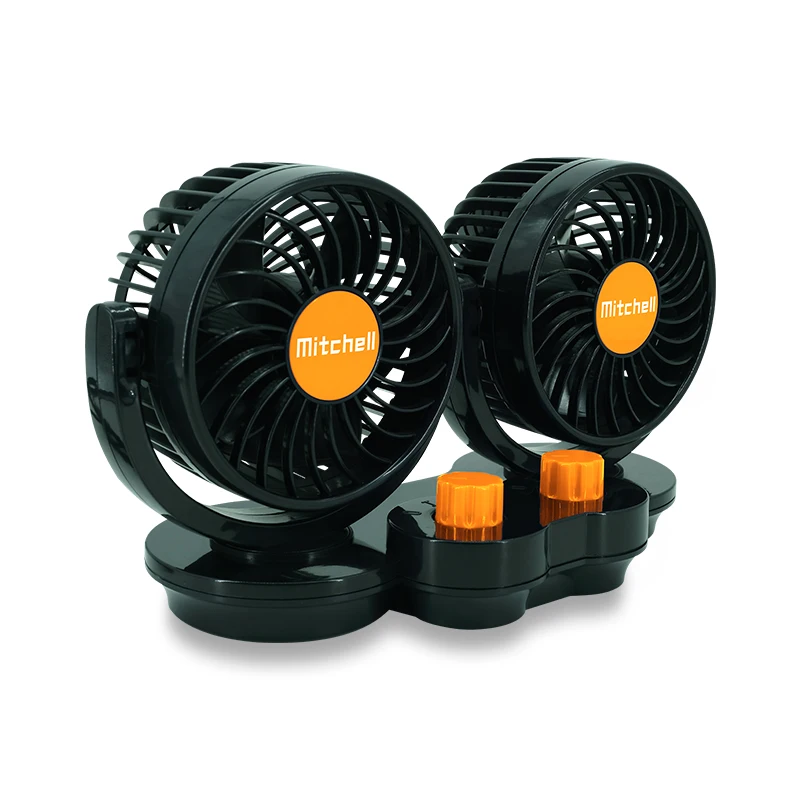 Mitchell 360 Degree Rotating Double Headed Fan 24v Dc Car Fan two speed with double switches