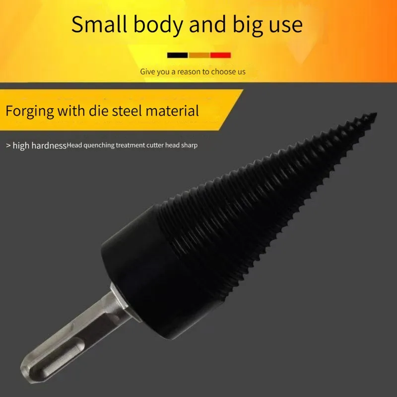 HENGLAI 32/42MM Firewood Machine Drill Wood Cone Punch Driver Square shank/Round shank/Hex shank Drill Bit Split Drilling Tool