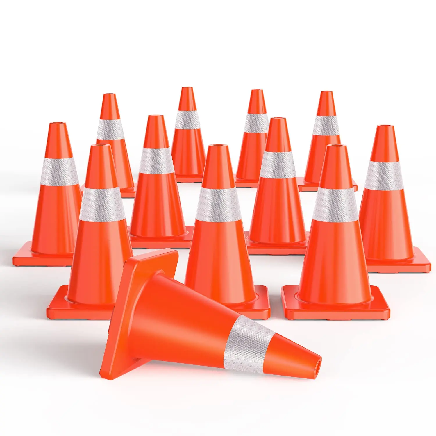 Оранжевые безопасные конусы с логотипом на заказ, 700 мм, цветные дорожные конусы из ПВХ со светоотражающей полосой