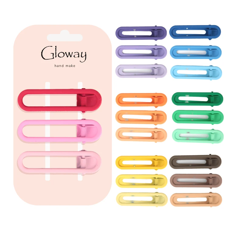 Custom Cute Rainbow Color Duckbill No Bend Clips Hair Accessories Metal Matte Barrette Hairpins For Girls Makeup Hairstyle