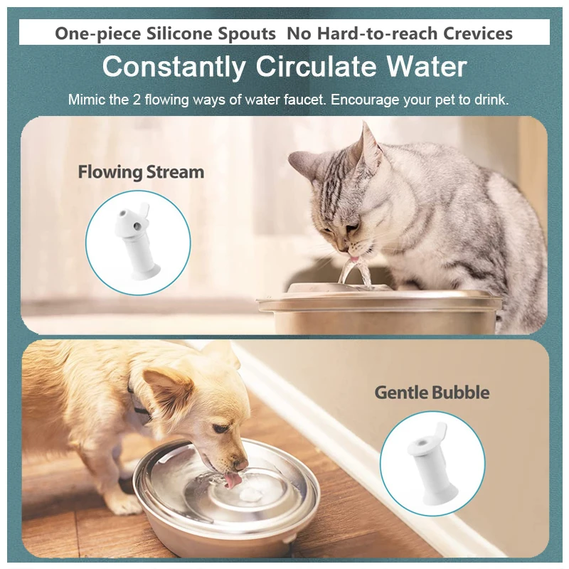 2022  Pets drinking water fountain, oem logo design source factory price cat dog water fountain with filters for pet drinking