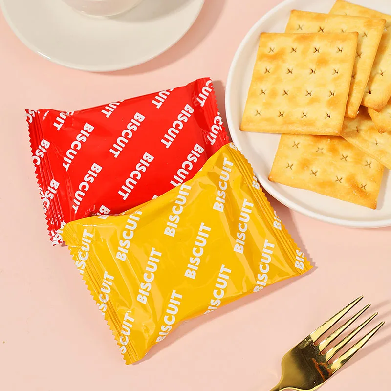 300g soda cracker biscuits OEM customized original tastes tomato healthy cookie biscuits dessert with packing bag
