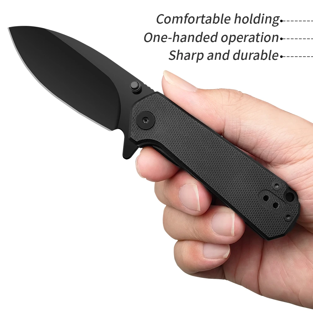 mini size D2 AUS-8 steel blade black color G10 handle survival folding stainless steel gift mimi knife