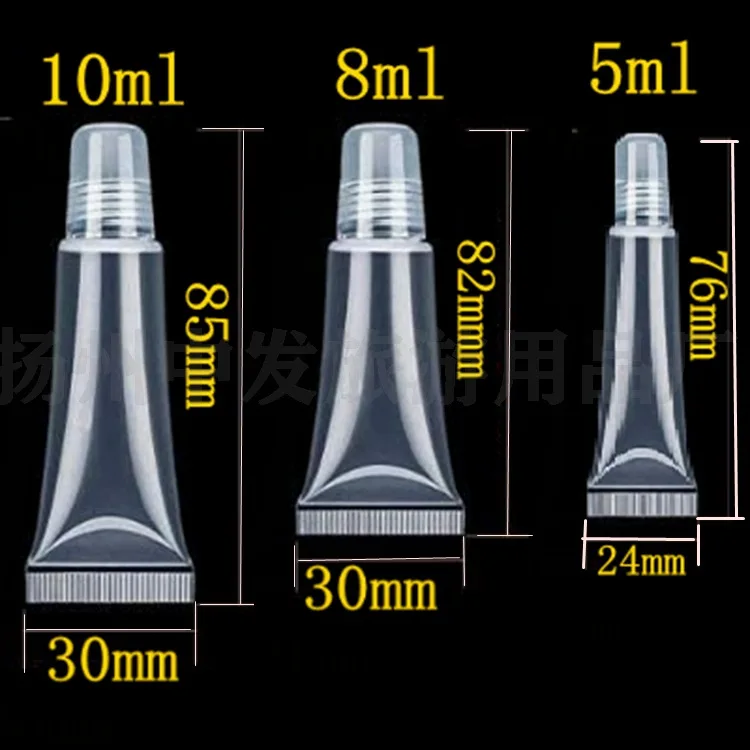 Wholesale Soft Squeeze Cosmetic Lipstick Balm Lip Oil Tubes 5ml 10ml Custom Private Label Packaging White Empty Lip Gloss Tubes