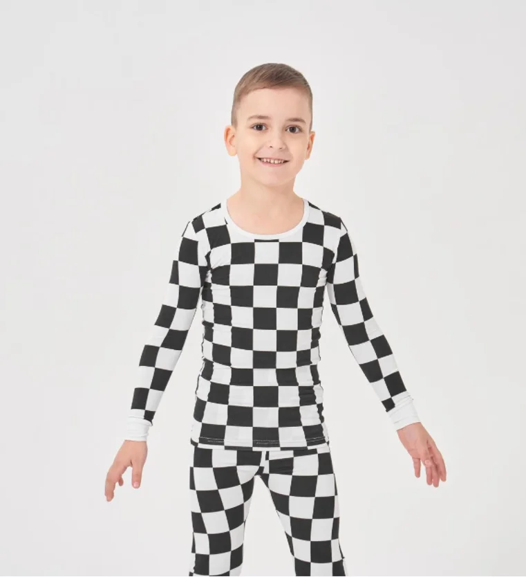 Custom Bamboo Viscose Baby Pajamas Organic 95% Bamboo 5% Spandex Two Pieces Set Sleepwear Clothes Children Kids Loungewear