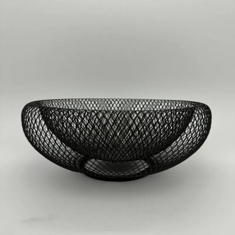 Double Mesh Metal round Fruit Storage Basket Decorative Fruit Bowl Eco-Friendly for food use