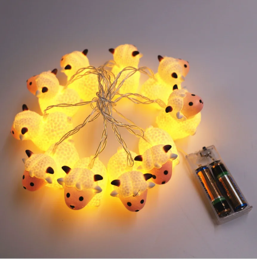Cute Cartoon Vinyl Battery Operated String Lights Silicone Cloud Star Bunny Led Night For Kids Room Decoration