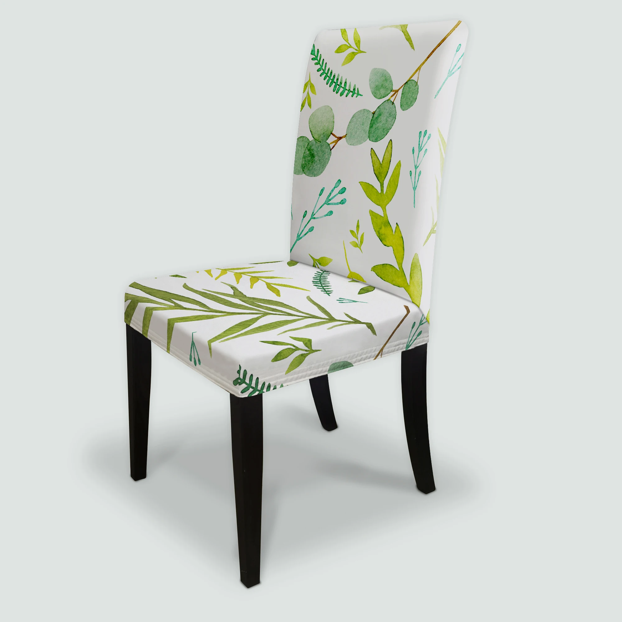 High Quality Digital Printed Chair Cover Leaf Flower Dinning Chair Covers Spandex Chair Covers For House Family Dining Room