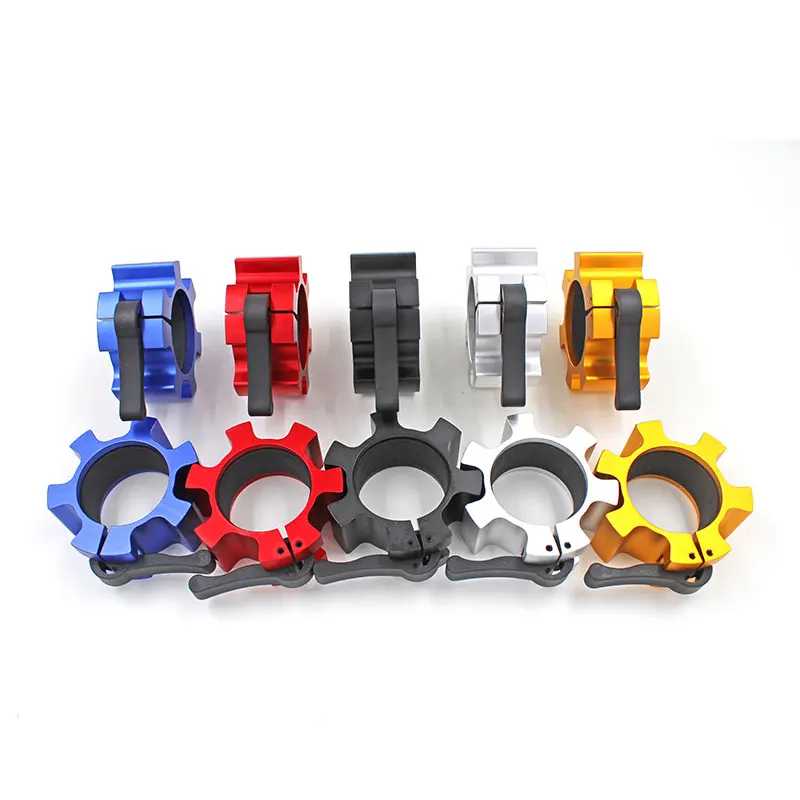 Hot Selling Customized Logo Weight Lifting Gray Aluminum Barbell Clips For Woman And Man