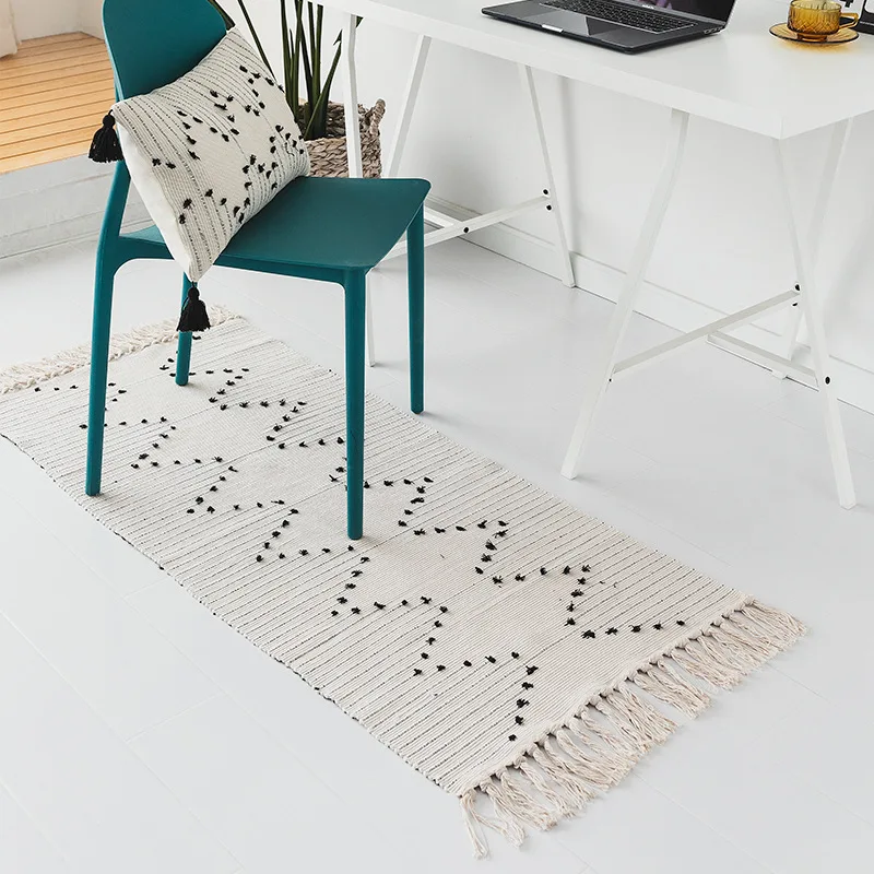 Style Luxury Handwaven Carpet Cotton Woven Handmade Tufted Shaggy Flooring Carpets For Living room