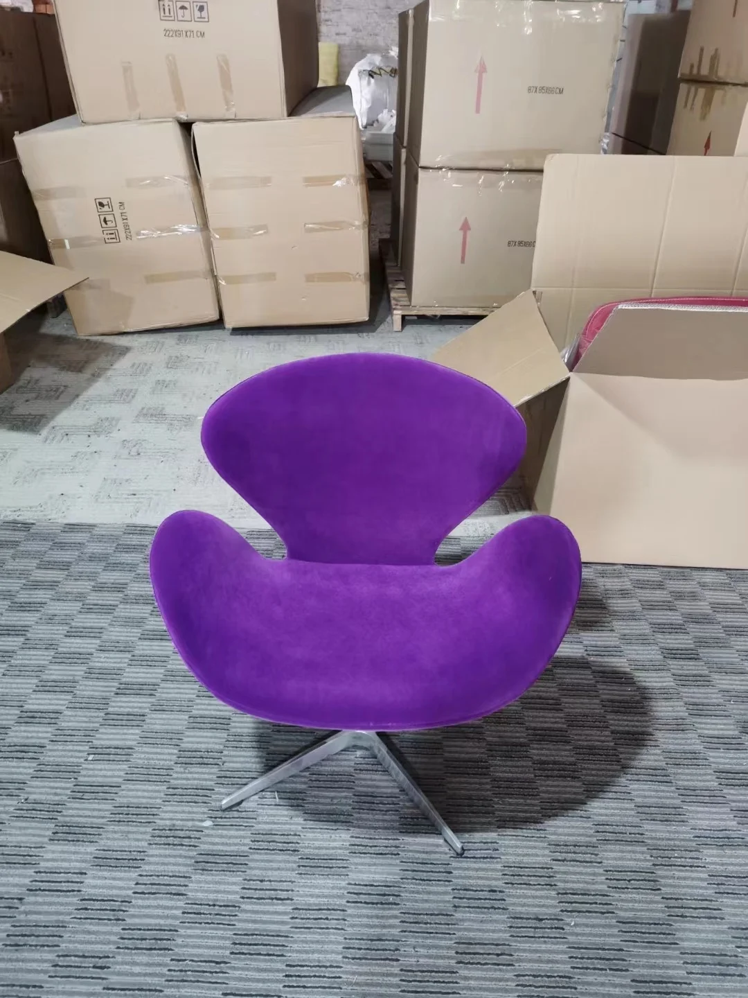 High Quality Modern Wholesale Dining Room Furniture Velvet Chair Swivel Leisure Dining Chair furniture chair with Metal Base