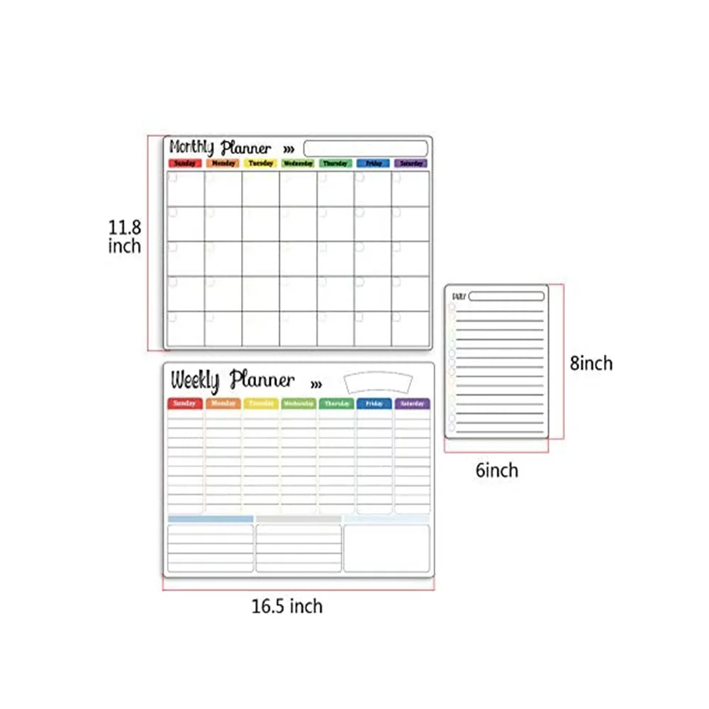 wholesale Magnetic Calendars for Refrigerator Monthly Weekly Organizer & Daily Notepad Wall & Fridge Family Calendar Dry Erase