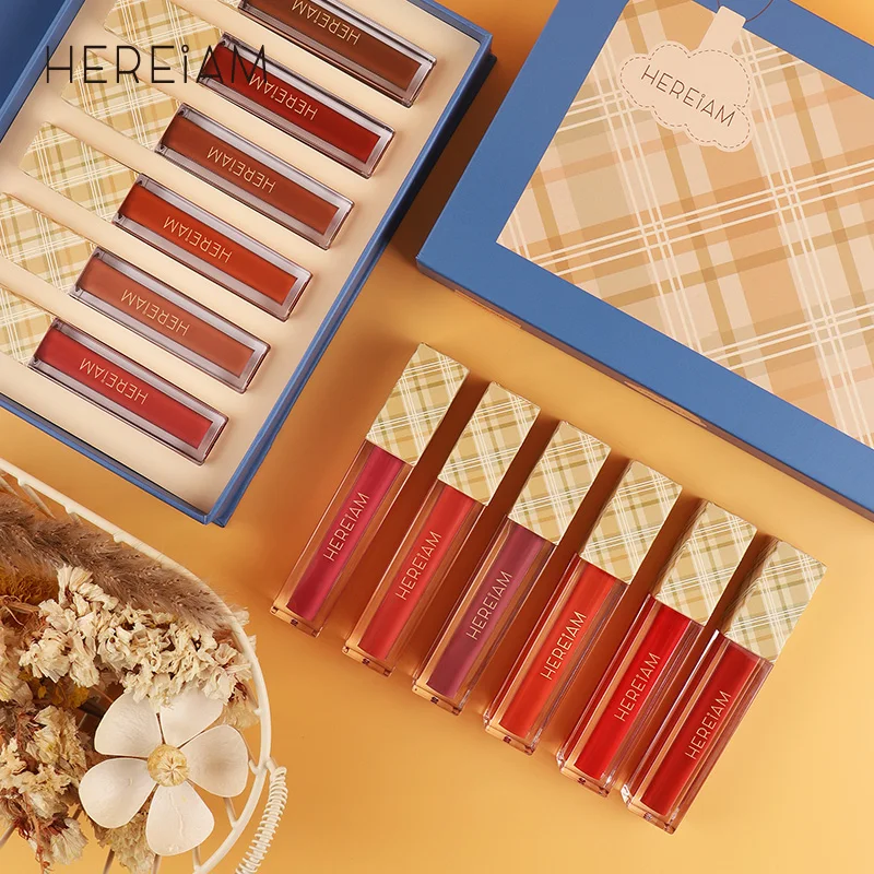 HEREIAM High Pigment Matte Lip Gloss Moisturizing Silky Smooth Long Lasting Lipstick Sexy Makeup For Girls