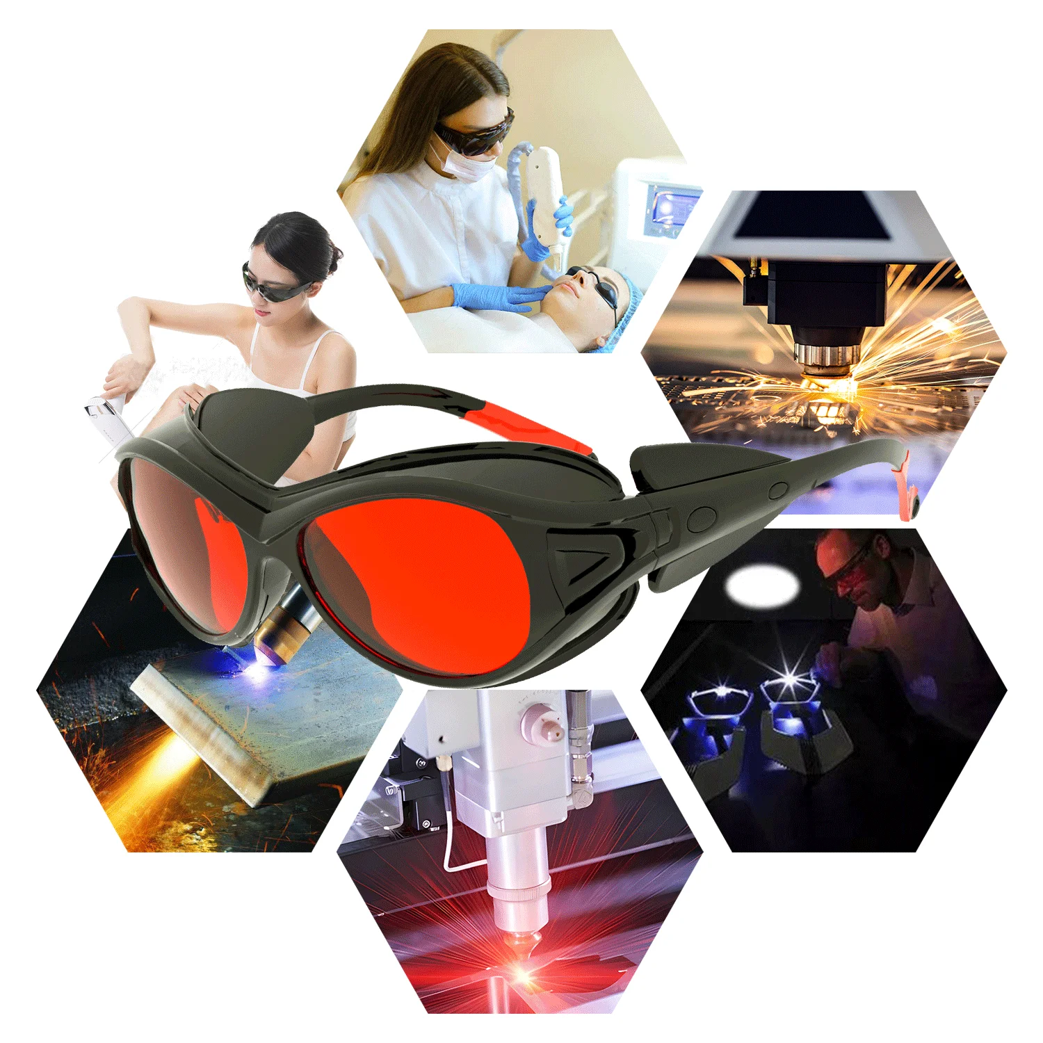 NICESEEM Professional Custom Pc Eye Protector Safety Glasses Anti-scratch Laser glasses for Laser Cleaning Welding Machine