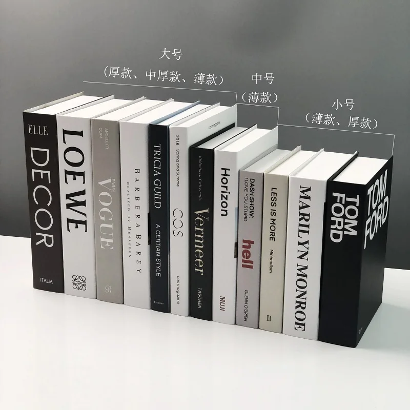 2022Ahmohan  Modern Style Fancy Fashion Book Shaped Box Decoration Model Hard Cover Decorative Book