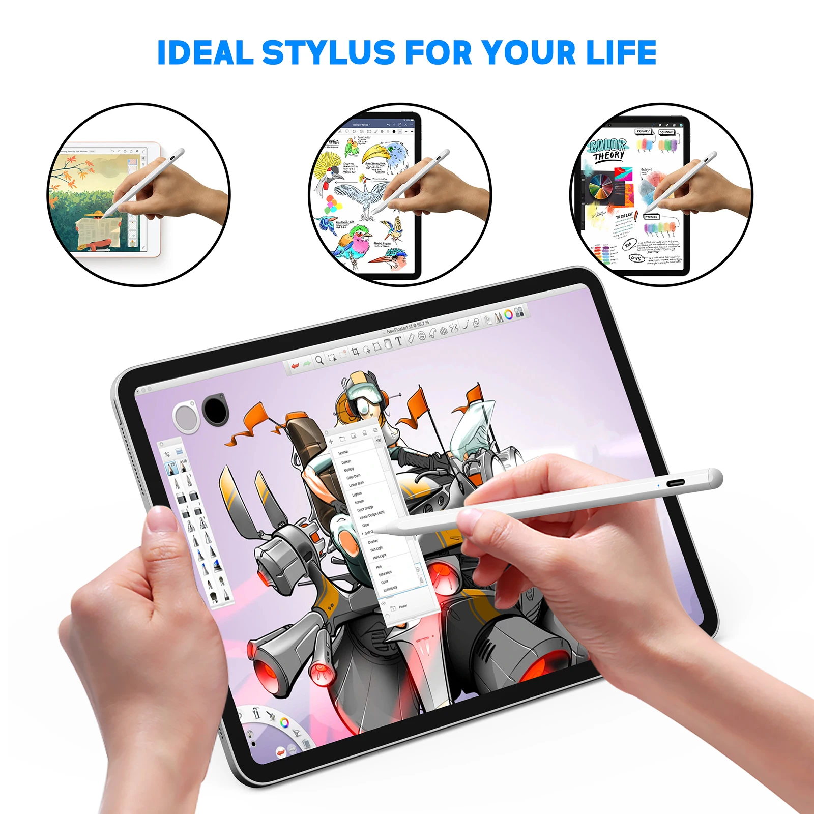 Kd503 Universal Stylus Touch Switch Pencil For Ipad Surface Tablet Pen For Android Huawei Samsung Xiaomi Pad 5 Stylus