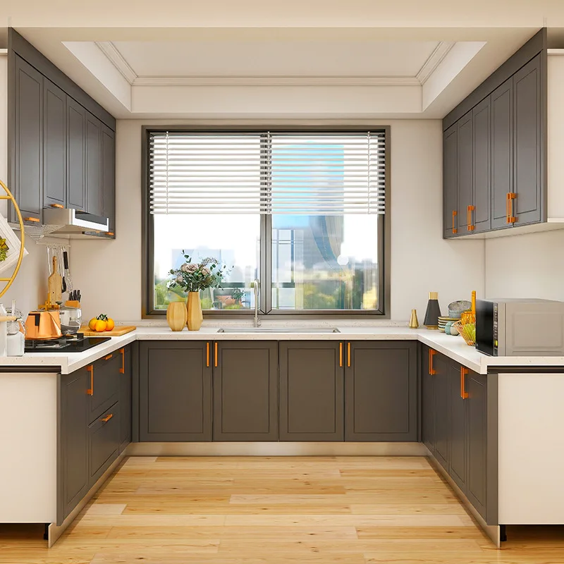 All aluminium cabinets space aluminium magnesium alloy Hanging storage cabinets  customization Kitchen furniture