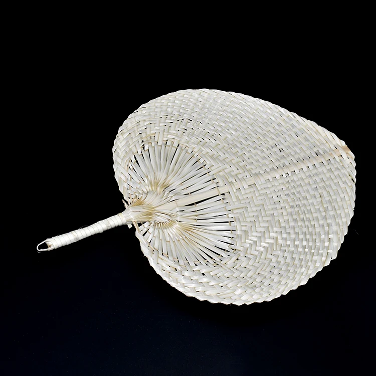 Factory price natural color palm hand fan traditional craft handheld fan