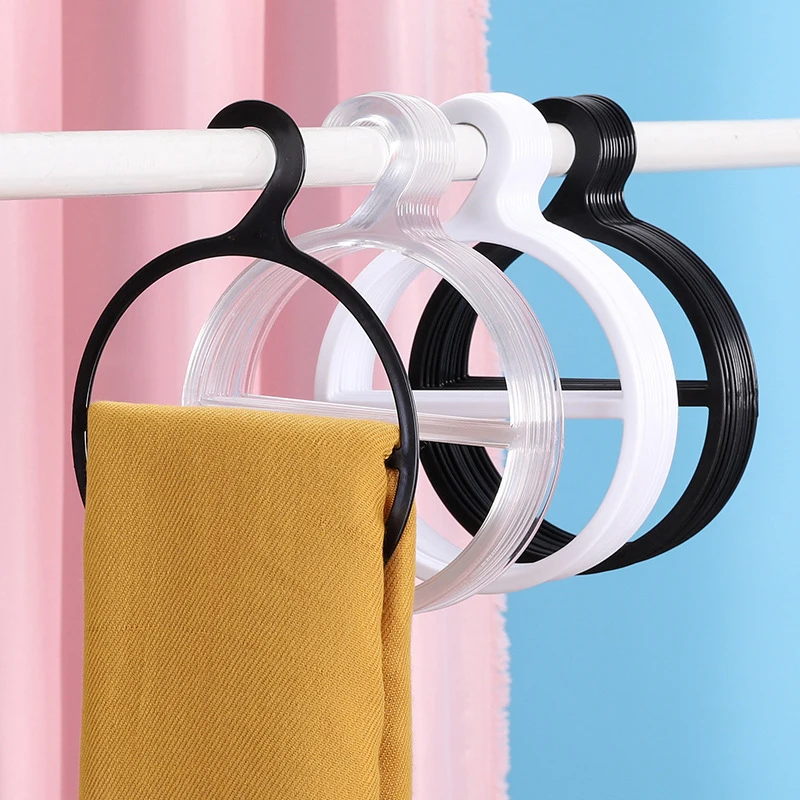 Plastic Scarf Hanger Circle Racks Holders Round Single Ring with Hook Display Loop Hanger