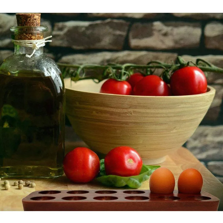 
Wholesale natural rectangle 12 egg tray refrigerator storage box wood egg tray wooden service tray 