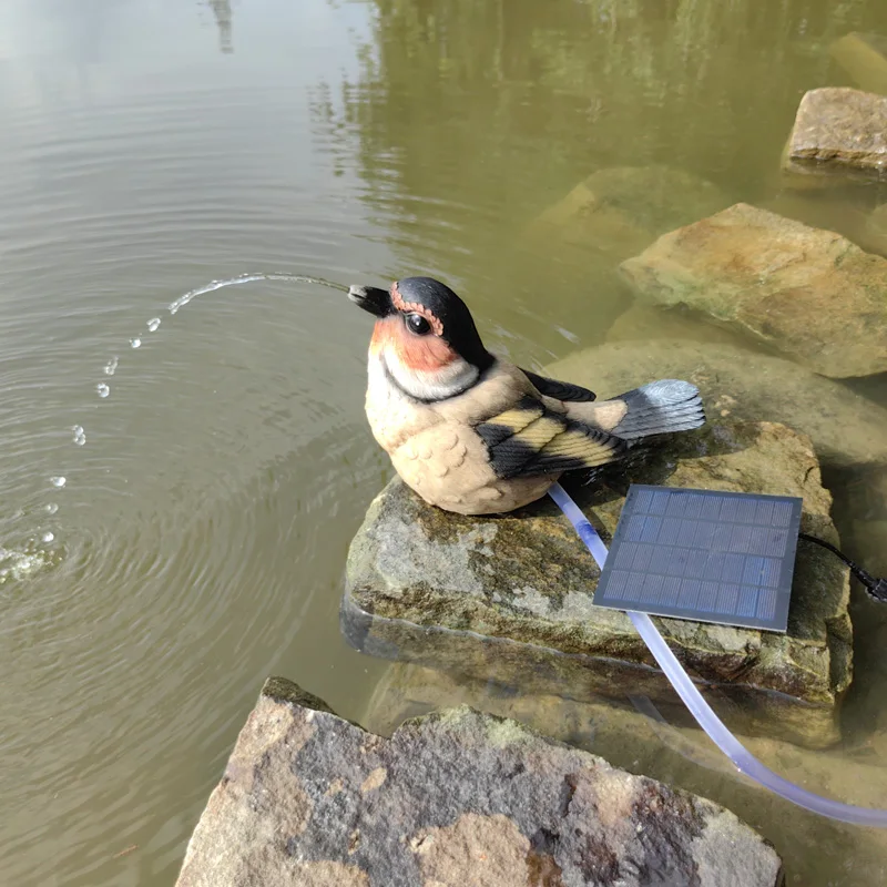 Animal Design Statue Garden Home Decor Bird Waterfall Fountain Statue Resin Decoration Water Feature Solar Water Fountain