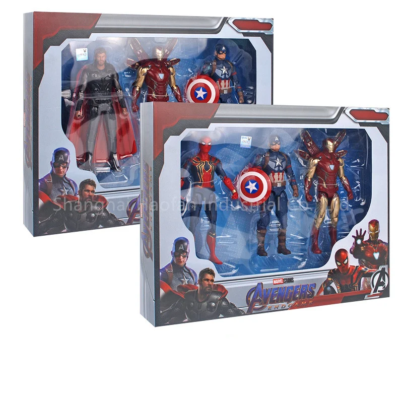Movable toy model 3pcs/set action figure war hero pvc model toys american comics series spider man action figures for kids