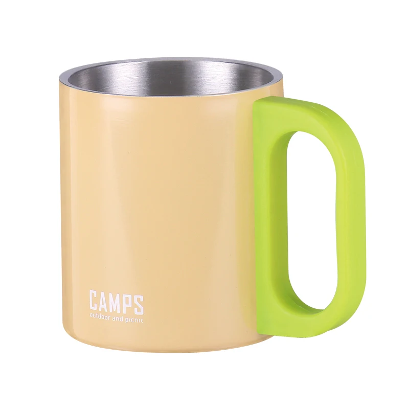 220 ml New Products Mini Shape Stainless Steel  Gift Camping Mug 304 Double Wall Colored Coffee Mug With Handle