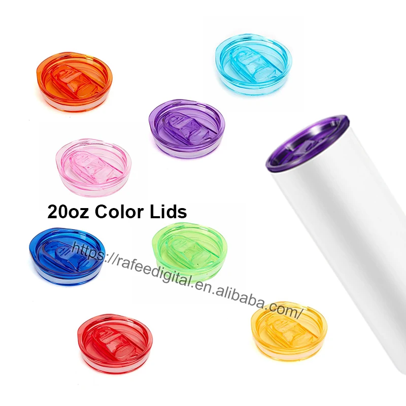 Wholesale Spill Proof Sliding Covers Splash Resistant Replacement Color Plastic Lids for 20oz 20 oz Skinny Straight Tumbler Cup