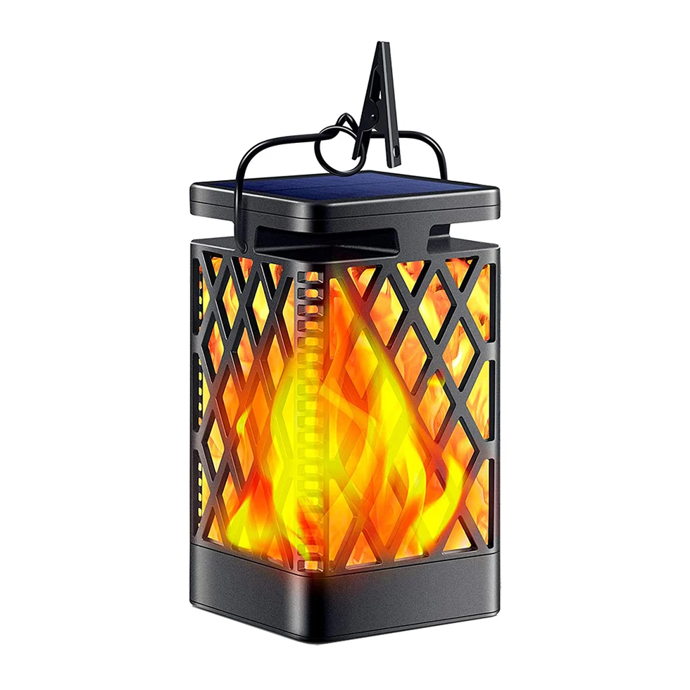 Flameless Hanging Dancing Flickering Flame Led Solar Decorative Plastic Led Candle Lantern