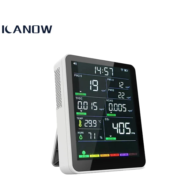 9-In-1 Indoor Air Quality Monitor 4 Gas Wifi Temperature And Humidity Wholesale Professional Wearable Voc Universal Analyzer
