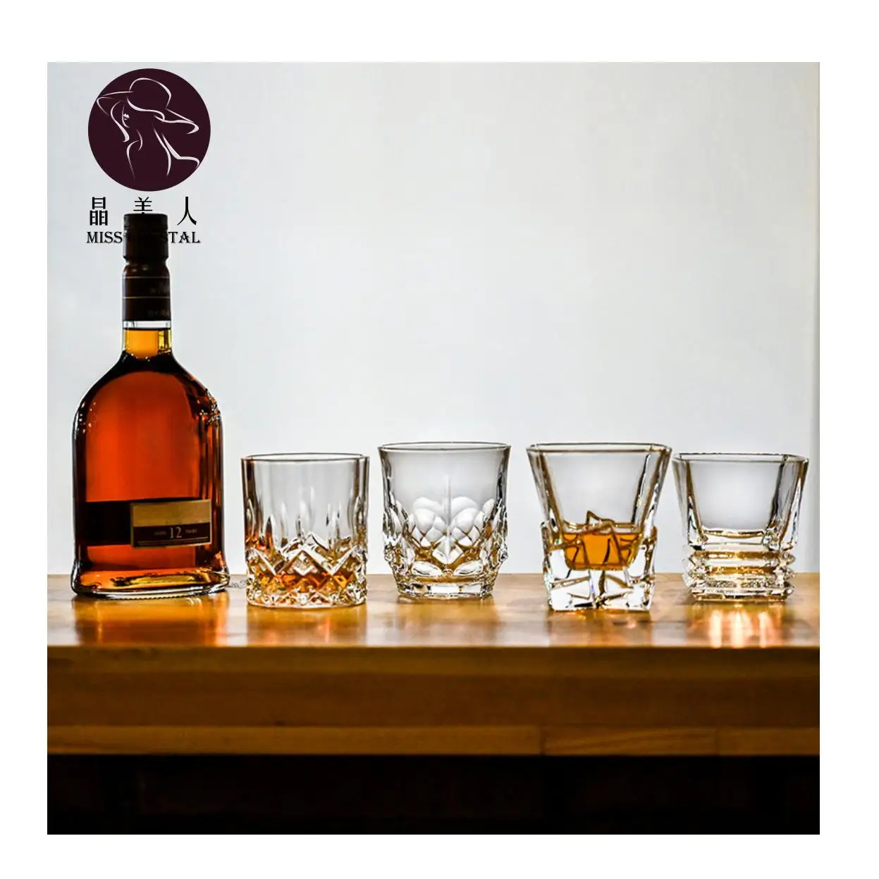 Brand Wine Glass Lead-free Transparent Crystal Beer Whiskey Brandy Vodka Cup Multi Pattern Drinkware Bar Gifts