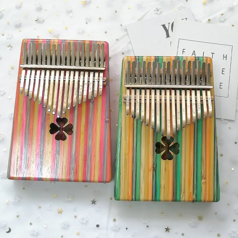 Stock musical instruments toys wholesale 17 keys toneMbira electric box finger violin beginner gift colorful Kalimba thumb piano