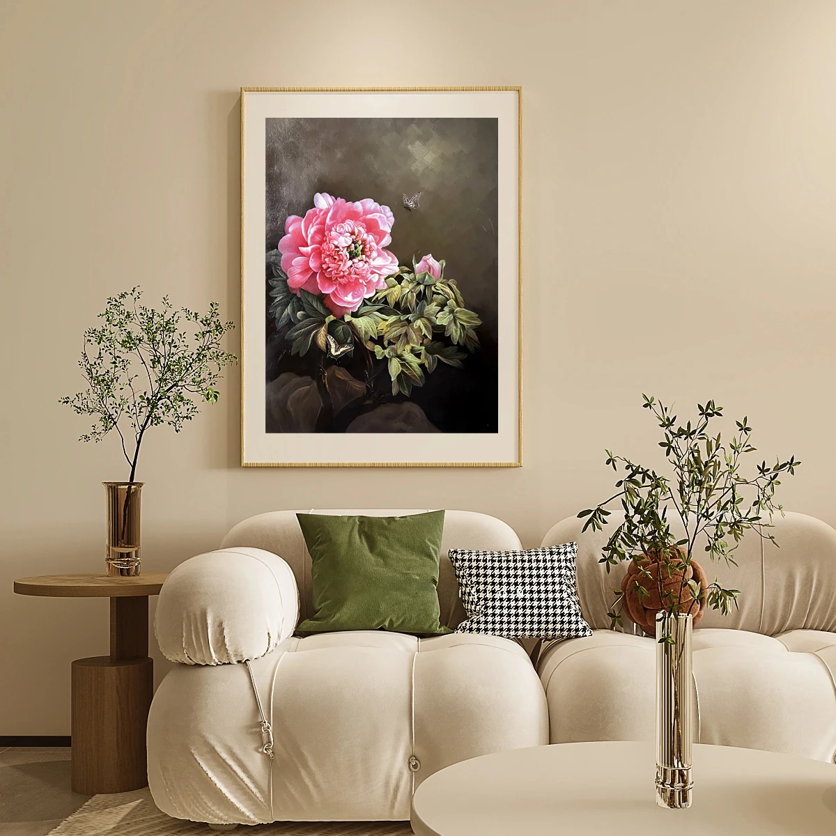 Hand-painted Canvas Oil Painting Peony Flower Modern Home Decoration Abstract Art Flower Oil Painting