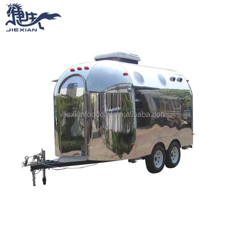 JX-BT400SS Airstream style food trailer for sale, mobile catering cart, well designed Chinese food truck