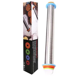 Kitchen Tool High Quality Stainless Steel Thickness Adjustable Rolling Pin