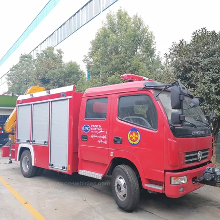 Пожарная аварийно-спасательная машина Dongfeng с электрической лебедкой и 3-тонным краном по цене