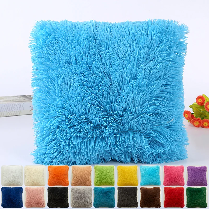 Soft Fur Cushion Cover Sofa Home Decor Throw Pillow Covers Living Room Decorative Plush Pillowcases 45x45cm Shaggy Fluffy Covers