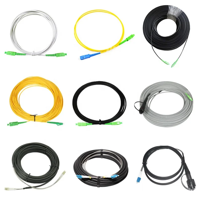 outdoor sm mm 9/125 simplex duplex 3.0mm 5.0mm ftth patch cord drop cable with SC APC connector fibra optica patch lead