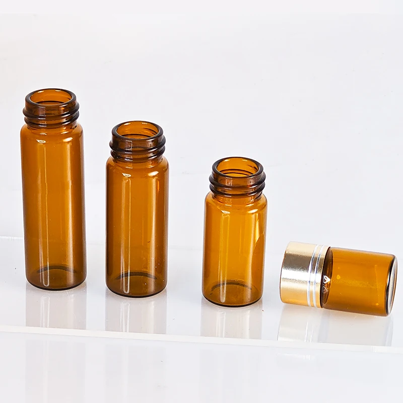 Wholesale Empty Glass Packaging Tube Vial 5ml 10ml 15ml 20ml Clear Amber Small Glass tube Bottle With Screw Cap