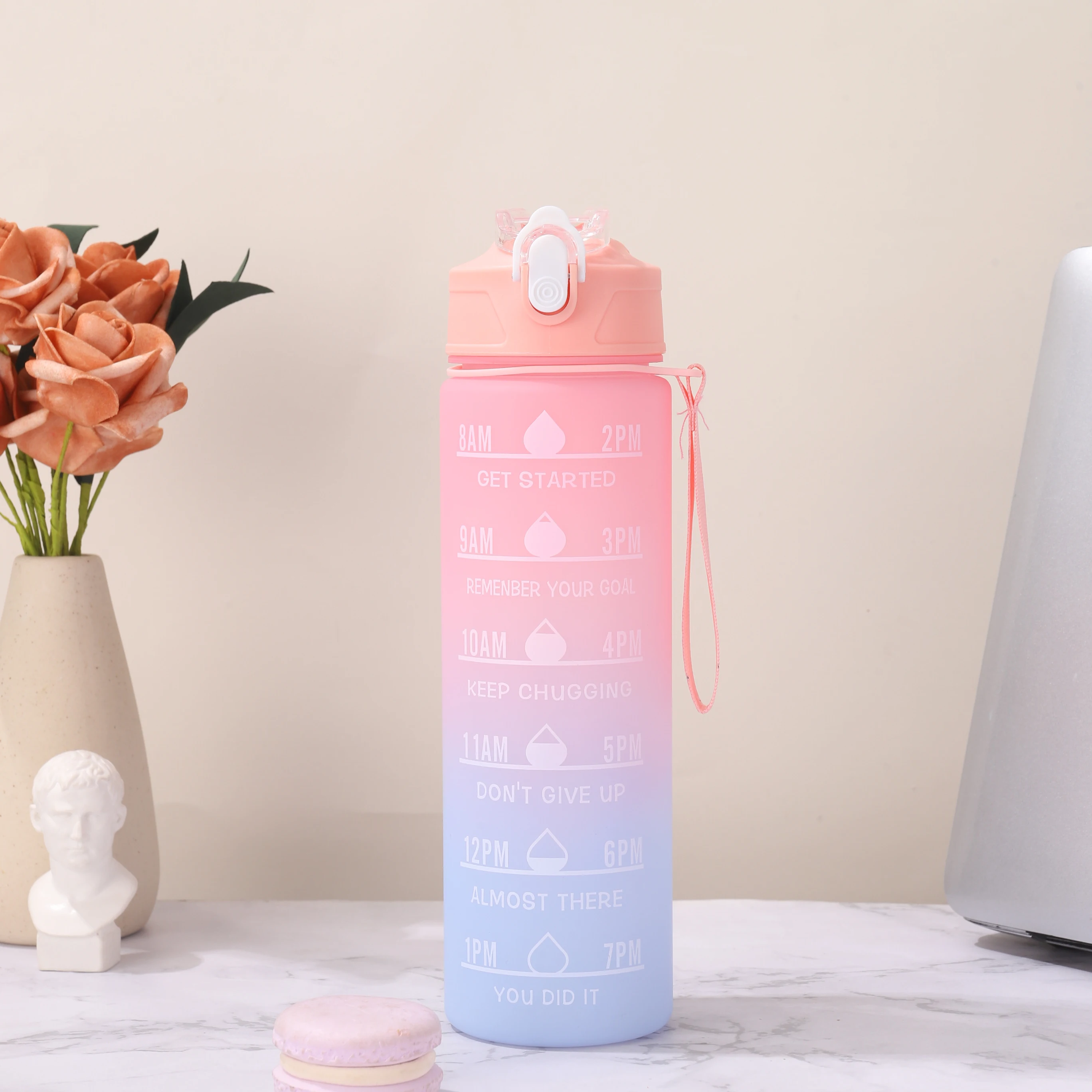 High Quality Custom Logo Children Cute Diy Funny 750ml 1000ml Plastic Water Bottle And Stickers Set