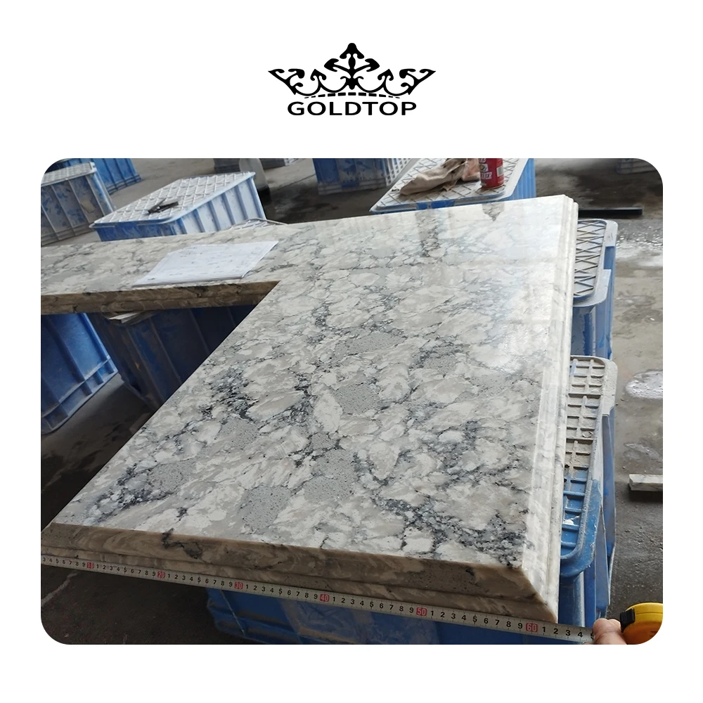 Goldtop OEM/ODM Quartzo design home luxury quartz table top quartz countertop price 3088 Winky artificial quartz countertop