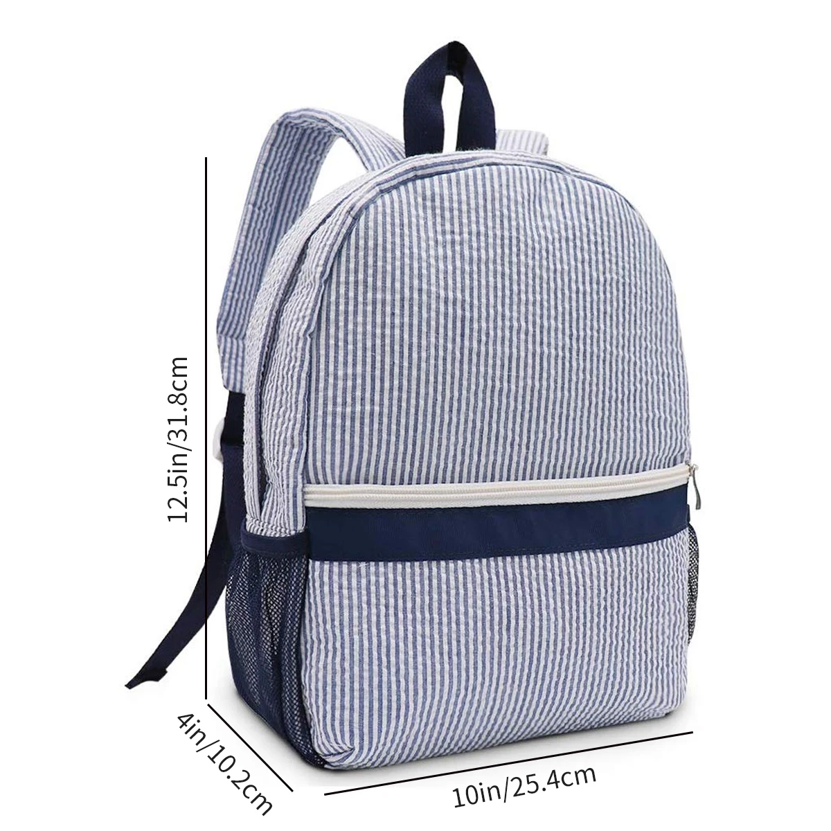 Daycare Backpack Personalized Seersucker Backpack With Embroidered Travel Backpack for Outdoors Overnight Birthday Gifts D6187