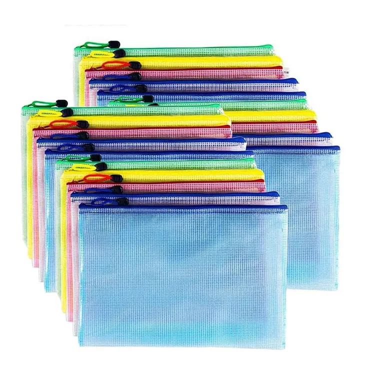 
Office Stationery Document File Bag Clear Zipper Cardboard Plastic File Folder Bag Files A4 Document Bag 