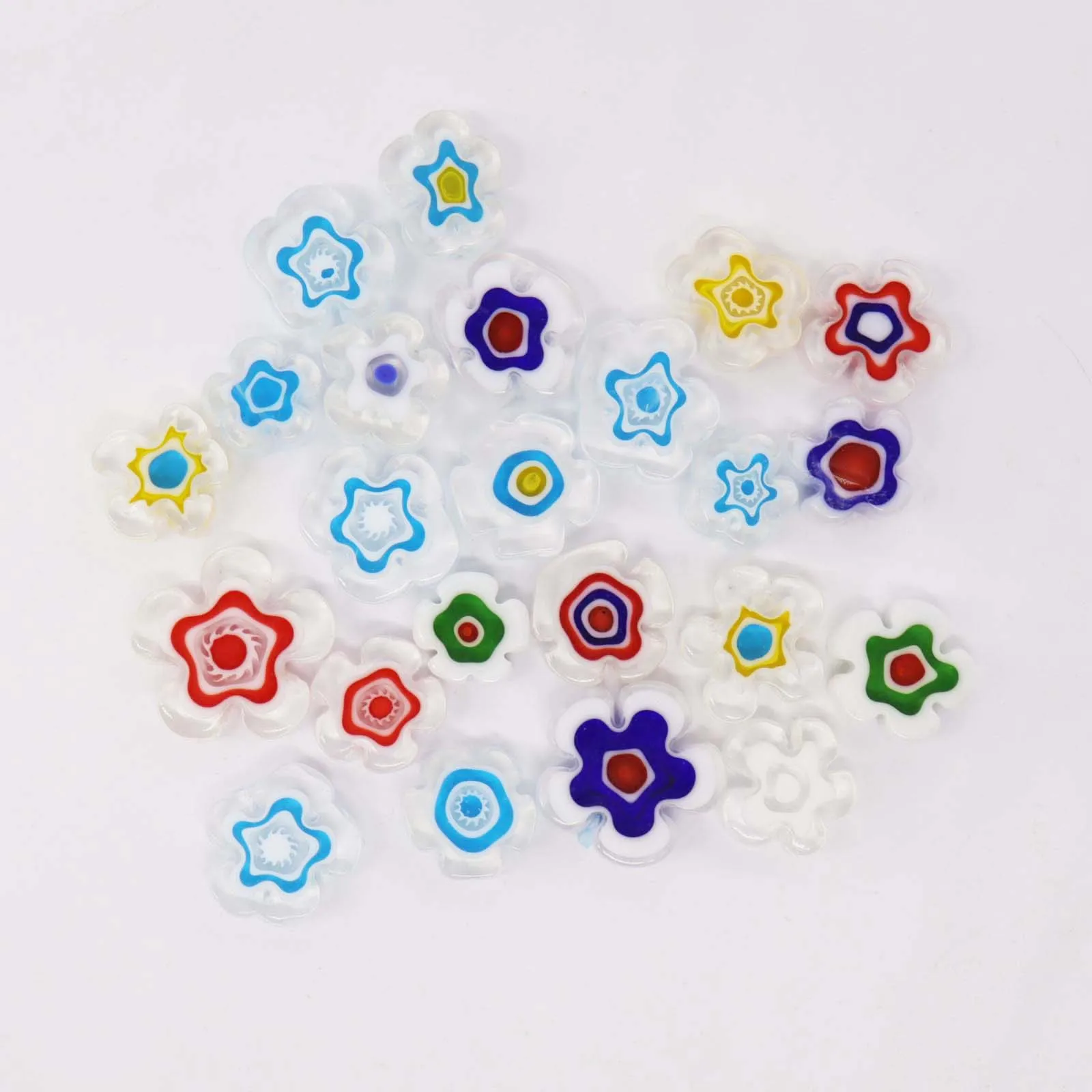 White snow flower glass craft mosaic pieces home decoration